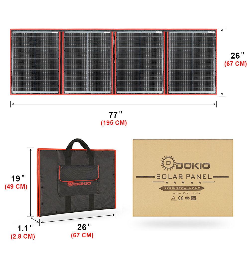 Dokio Brand Flexible Foldable  - огляд і ціна Solar Panel 200W